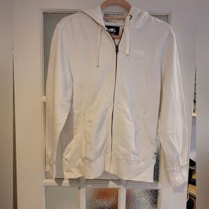 Roots White Zip-Up Hoodie